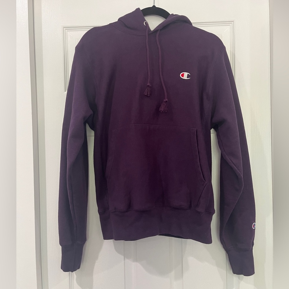 Champion Purple Oversized Reverse Weave Hoodie - Size Small